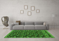 Machine Washable Abstract Green Modern Rug, wshabs5237grn