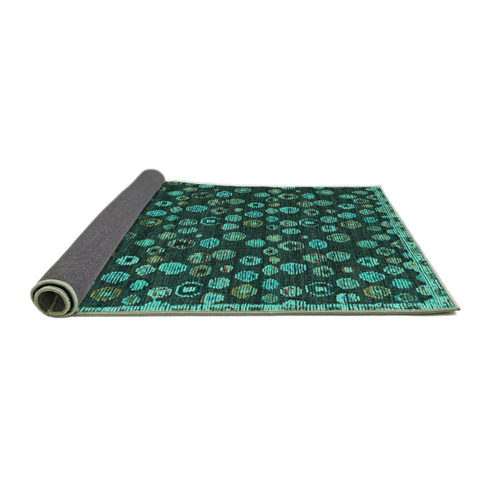 Sideview of Abstract Turquoise Modern Rug, abs5237turq