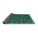 Sideview of Abstract Turquoise Modern Rug, abs5237turq