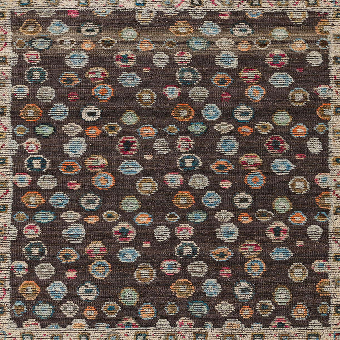 Square Machine Washable Abstract Bakers Brown Rug, wshabs5237