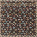 Square Machine Washable Abstract Bakers Brown Rug, wshabs5237