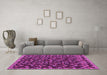 Machine Washable Abstract Pink Modern Rug in a Living Room, wshabs5237pnk