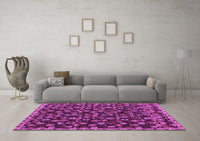 Machine Washable Abstract Pink Modern Rug, wshabs5237pnk