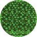 Round Machine Washable Abstract Green Modern Area Rugs, wshabs5237grn