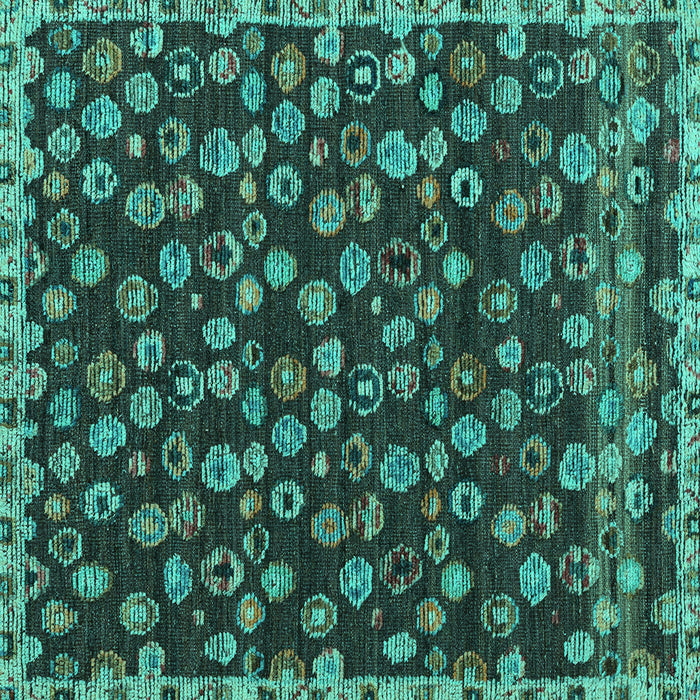 Square Machine Washable Abstract Turquoise Modern Area Rugs, wshabs5237turq