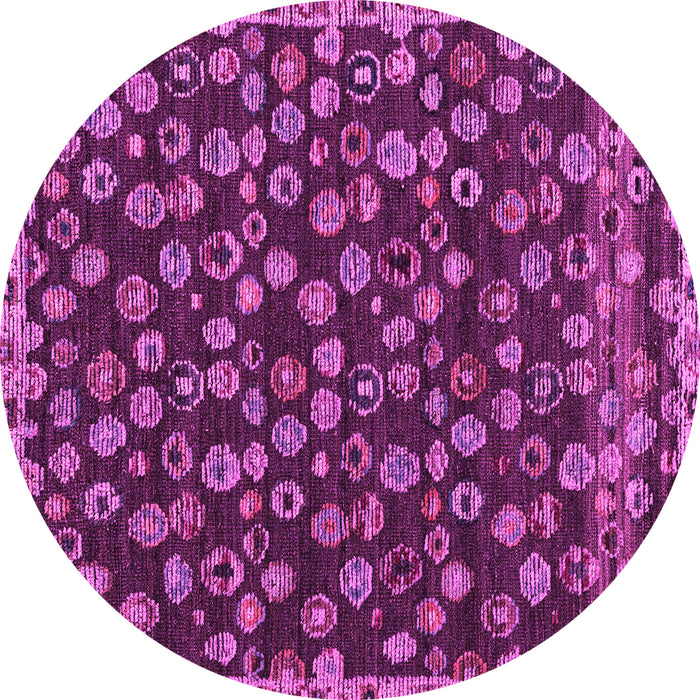 Round Machine Washable Abstract Pink Modern Rug, wshabs5237pnk