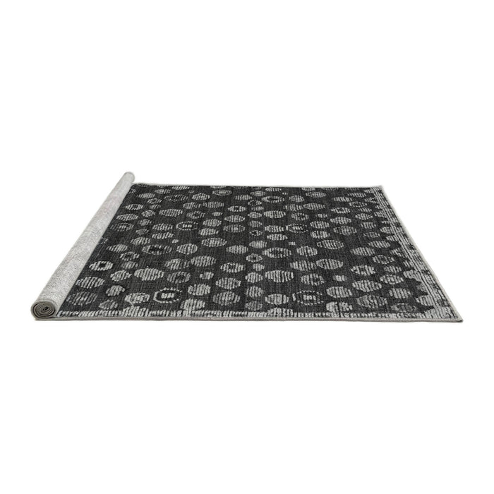 Sideview of Machine Washable Abstract Gray Modern Rug, wshabs5237gry