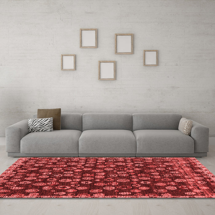 Modern Red Washable Rugs
