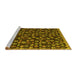 Sideview of Machine Washable Abstract Yellow Modern Rug, wshabs5237yw