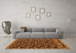 Machine Washable Abstract Orange Modern Area Rugs in a Living Room, wshabs5237org