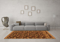 Machine Washable Abstract Orange Modern Rug, wshabs5237org