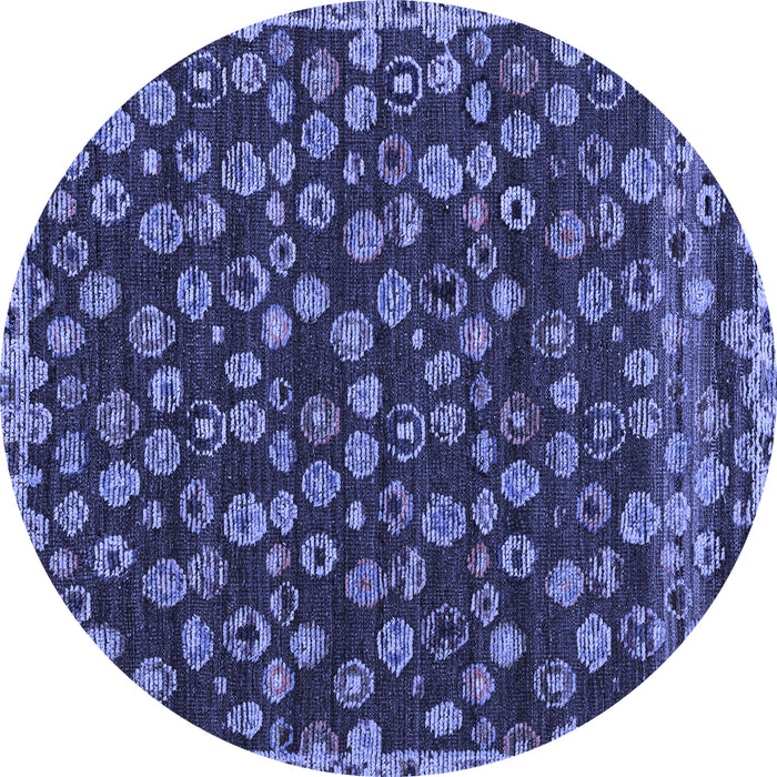 Round Machine Washable Abstract Blue Modern Rug, wshabs5237blu