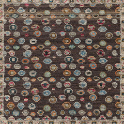 Square Abstract Bakers Brown Modern Rug, abs5237