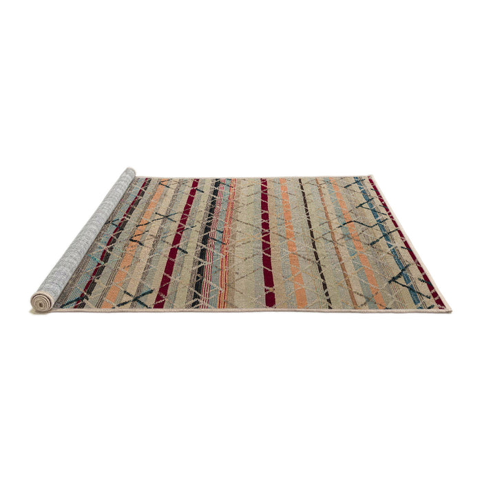 Sideview of Machine Washable Abstract Light French Beige Brown Rug, wshabs5238