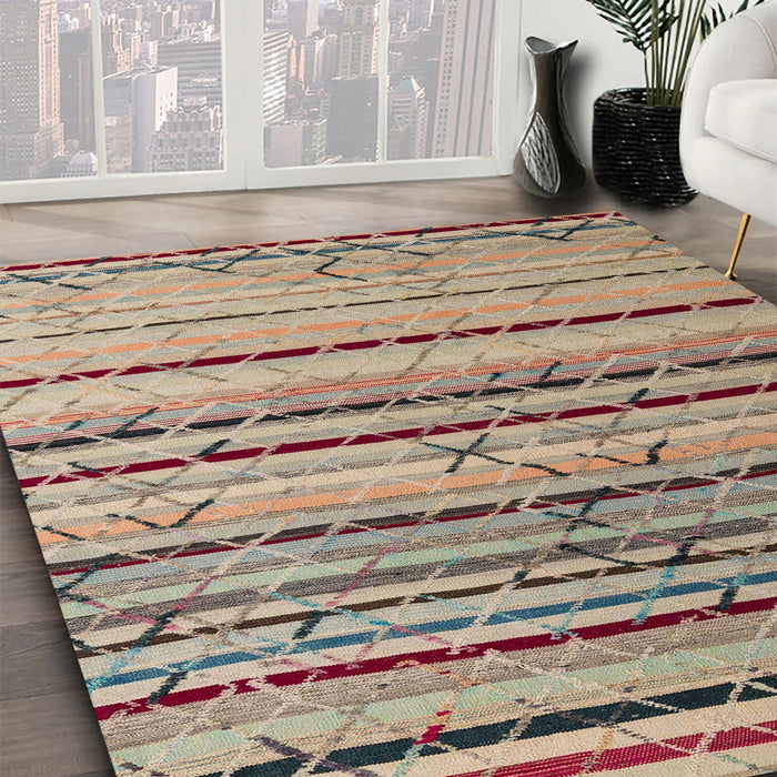 Machine Washable Abstract Light French Beige Brown Rug in a Family Room, wshabs5238