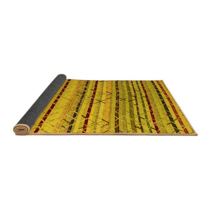 Sideview of Abstract Yellow Modern Rug, abs5238yw