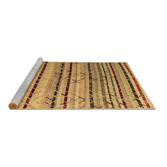 Sideview of Machine Washable Abstract Brown Modern Rug, wshabs5238brn