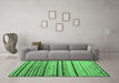 Machine Washable Abstract Emerald Green Modern Area Rugs in a Living Room,, wshabs5238emgrn