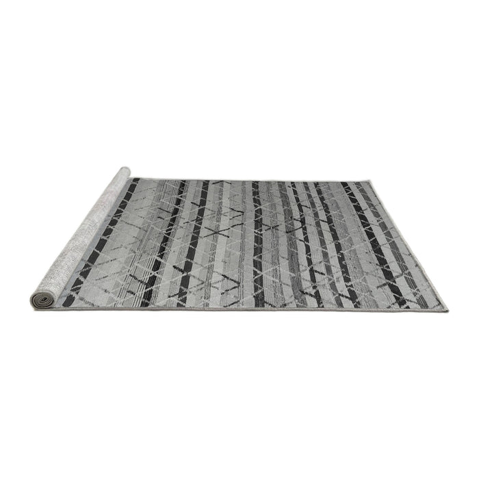 Sideview of Machine Washable Abstract Gray Modern Rug, wshabs5238gry