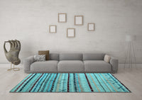 Machine Washable Abstract Light Blue Modern Rug, wshabs5238lblu