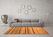 Machine Washable Abstract Orange Modern Area Rugs in a Living Room, wshabs5238org