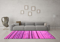 Machine Washable Abstract Pink Modern Rug, wshabs5238pnk