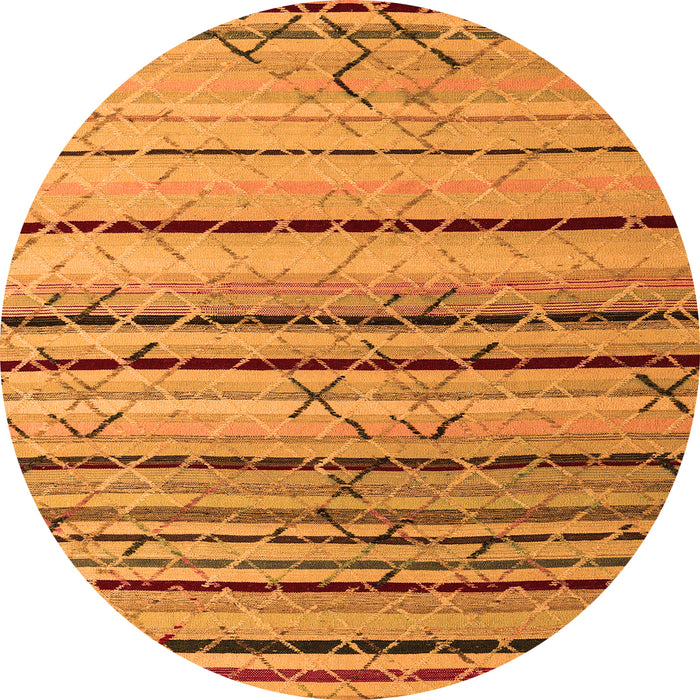 Round Abstract Orange Modern Rug, abs5238org