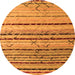 Round Abstract Orange Modern Rug, abs5238org