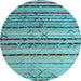 Round Machine Washable Abstract Light Blue Modern Rug, wshabs5238lblu