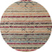 Round Machine Washable Abstract Light French Beige Brown Rug, wshabs5238