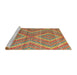 Sideview of Machine Washable Abstract Red Rug, wshabs5239