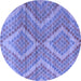 Round Abstract Blue Modern Rug, abs5239blu