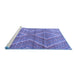 Sideview of Machine Washable Abstract Blue Modern Rug, wshabs5239blu