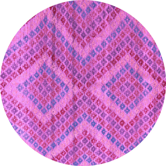 Round Machine Washable Abstract Purple Modern Area Rugs, wshabs5239pur