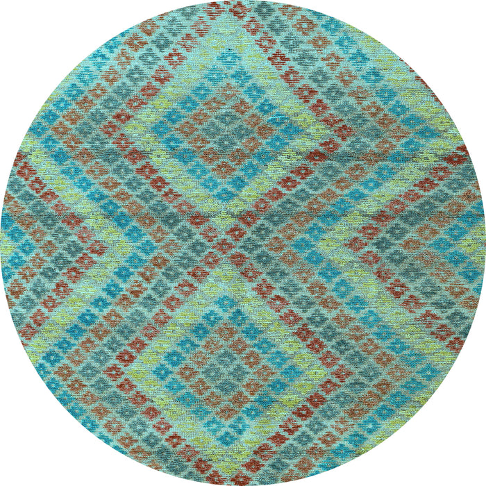 Round Abstract Light Blue Modern Rug, abs5239lblu