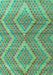 Machine Washable Abstract Turquoise Modern Area Rugs, wshabs5239turq