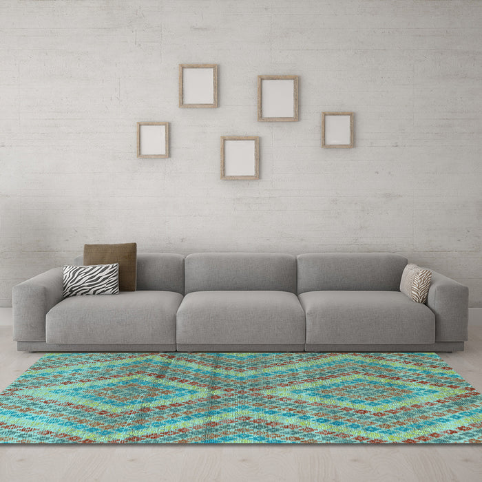 Machine Washable Abstract Light Blue Modern Rug in a Living Room, wshabs5239lblu