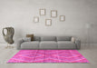 Machine Washable Abstract Pink Modern Rug in a Living Room, wshabs5239pnk