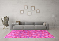 Machine Washable Abstract Pink Modern Rug, wshabs5239pnk