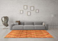 Machine Washable Abstract Orange Modern Rug, wshabs5239org