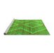 Sideview of Machine Washable Abstract Green Modern Area Rugs, wshabs5239grn