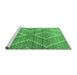 Sideview of Machine Washable Abstract Emerald Green Modern Area Rugs, wshabs5239emgrn