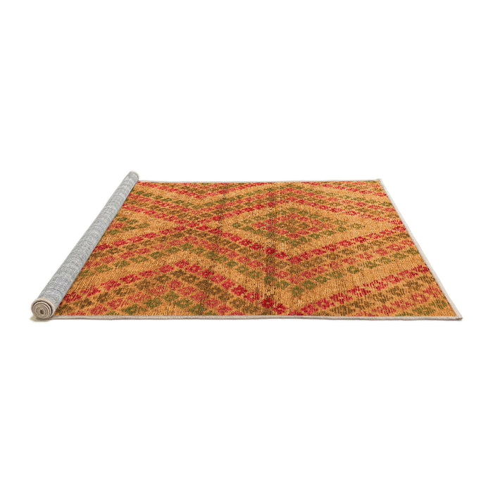 Sideview of Machine Washable Abstract Orange Modern Area Rugs, wshabs5239org