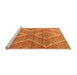 Sideview of Machine Washable Abstract Orange Modern Area Rugs, wshabs5239org