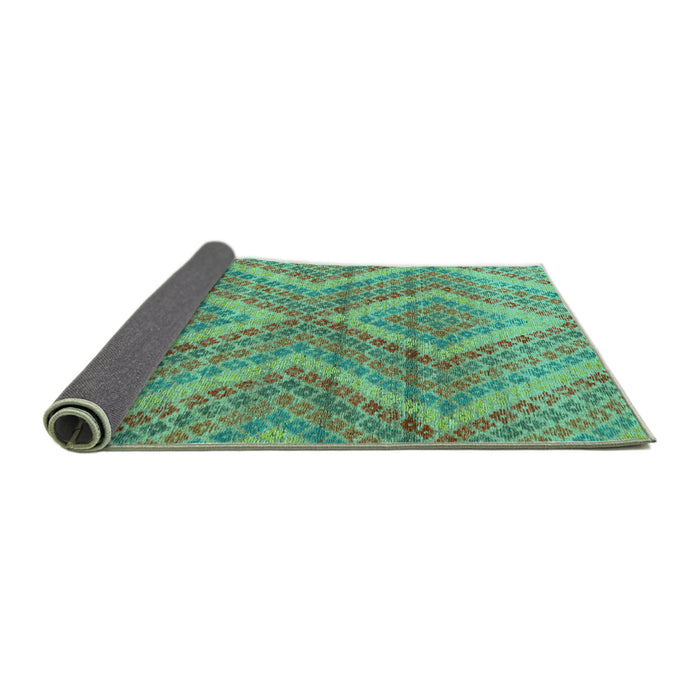 Sideview of Abstract Turquoise Modern Rug, abs5239turq