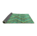 Sideview of Abstract Turquoise Modern Rug, abs5239turq