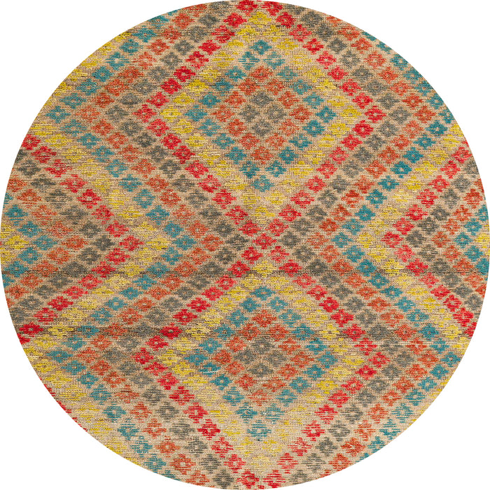 Round Abstract Red Modern Rug, abs5239