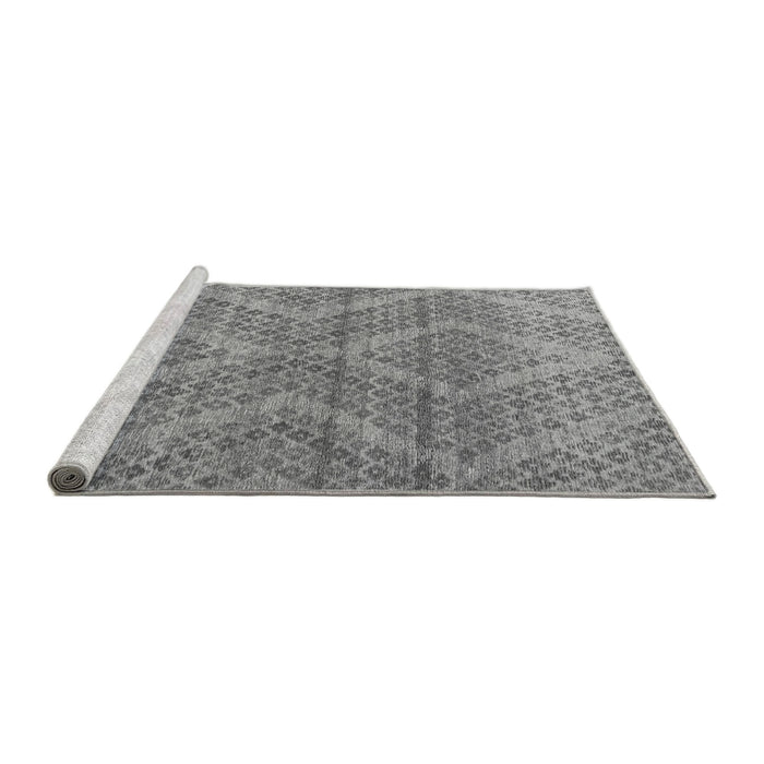 Sideview of Machine Washable Abstract Gray Modern Rug, wshabs5239gry