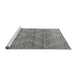 Sideview of Machine Washable Abstract Gray Modern Rug, wshabs5239gry