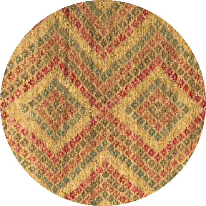Round Abstract Brown Modern Rug, abs5239brn